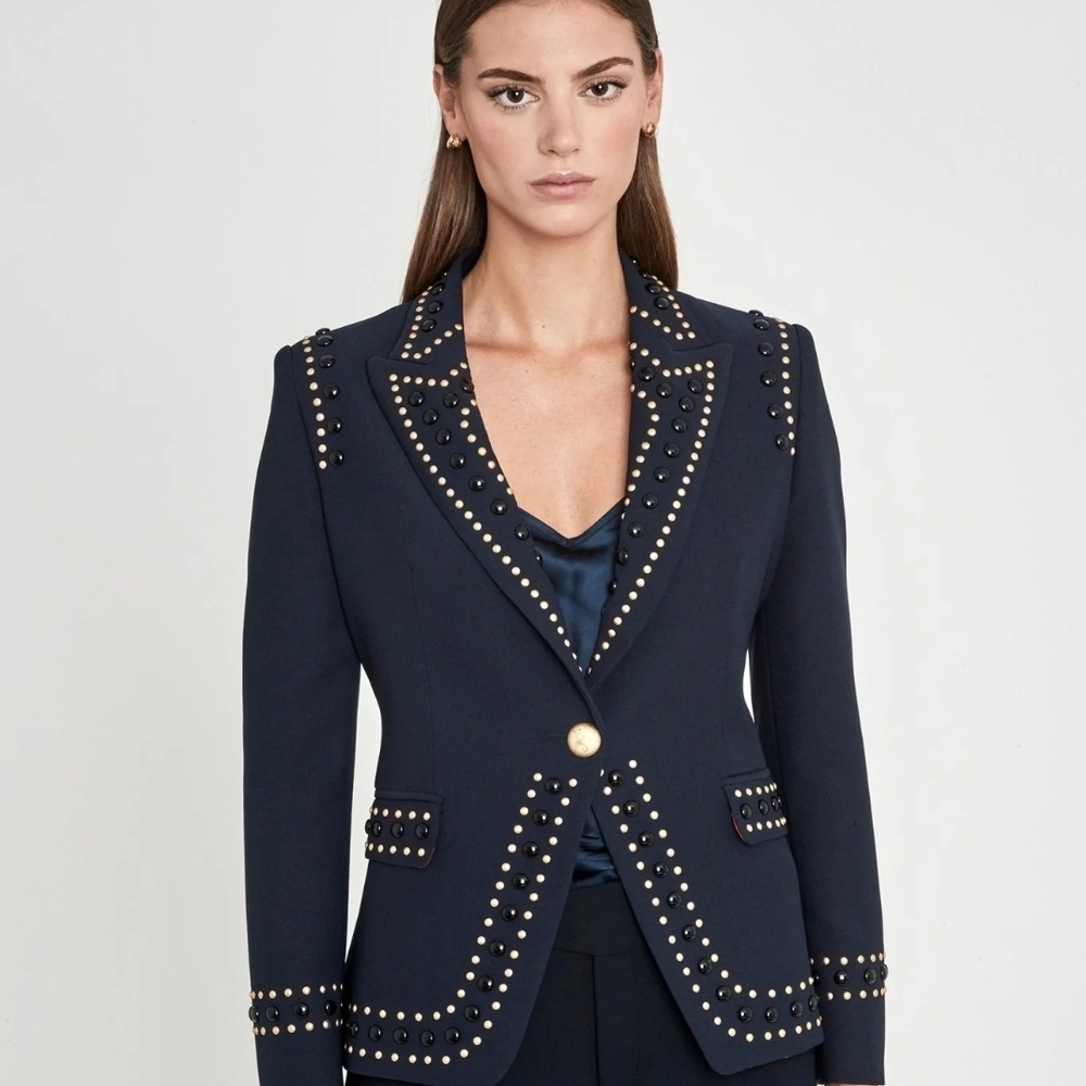 The Extreme Collection Denim Blazer Rock Star NWT Women's Size 42/8 Retail $869